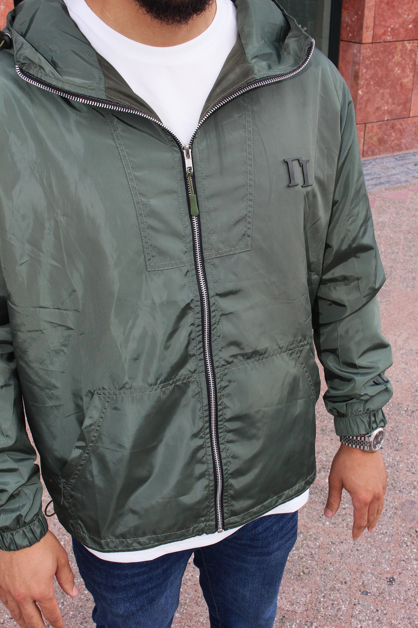 Military Green Windbreaker