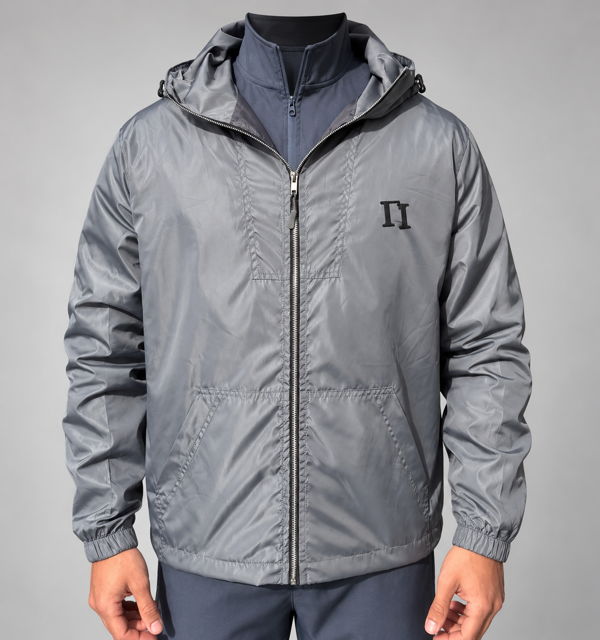 Grey Windbreaker