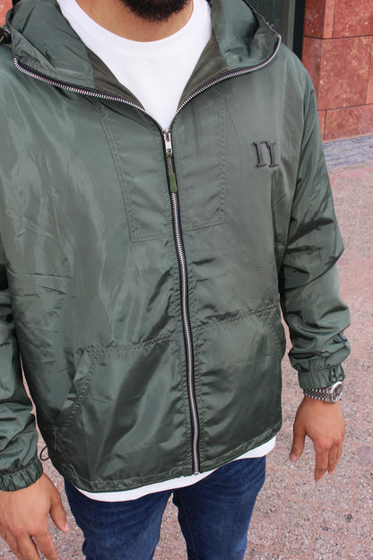 Military Green Windbreaker