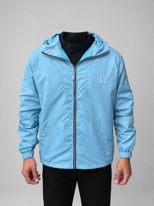 Sky blue windbreaker