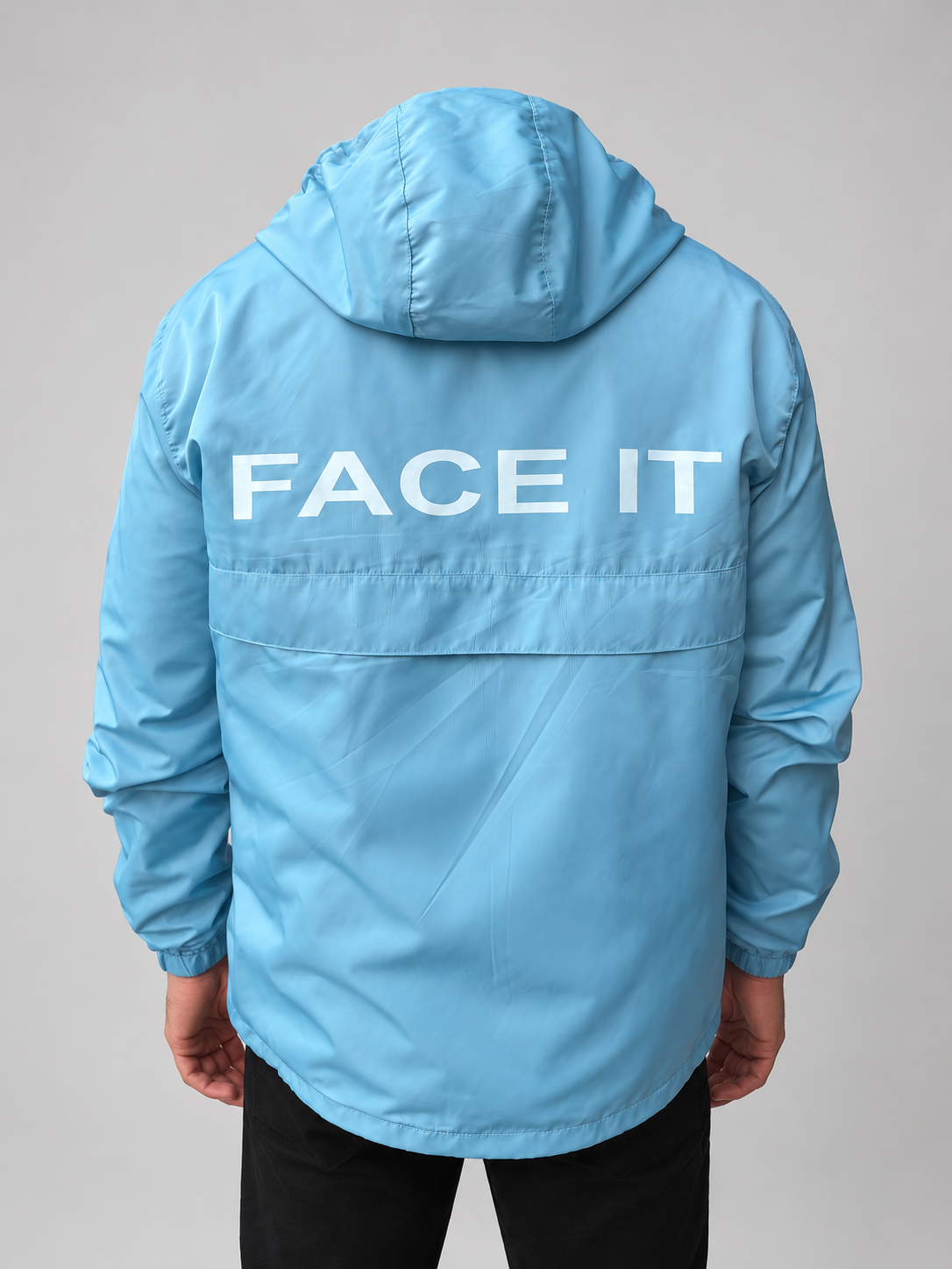 Sky blue windbreaker