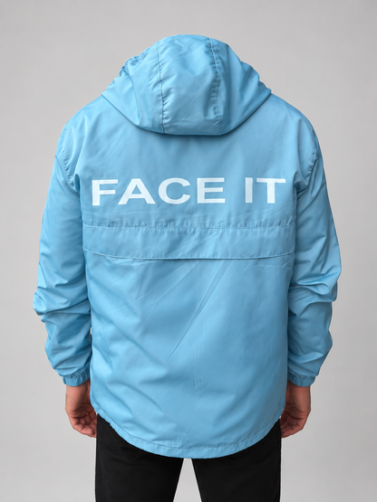 Sky blue windbreaker